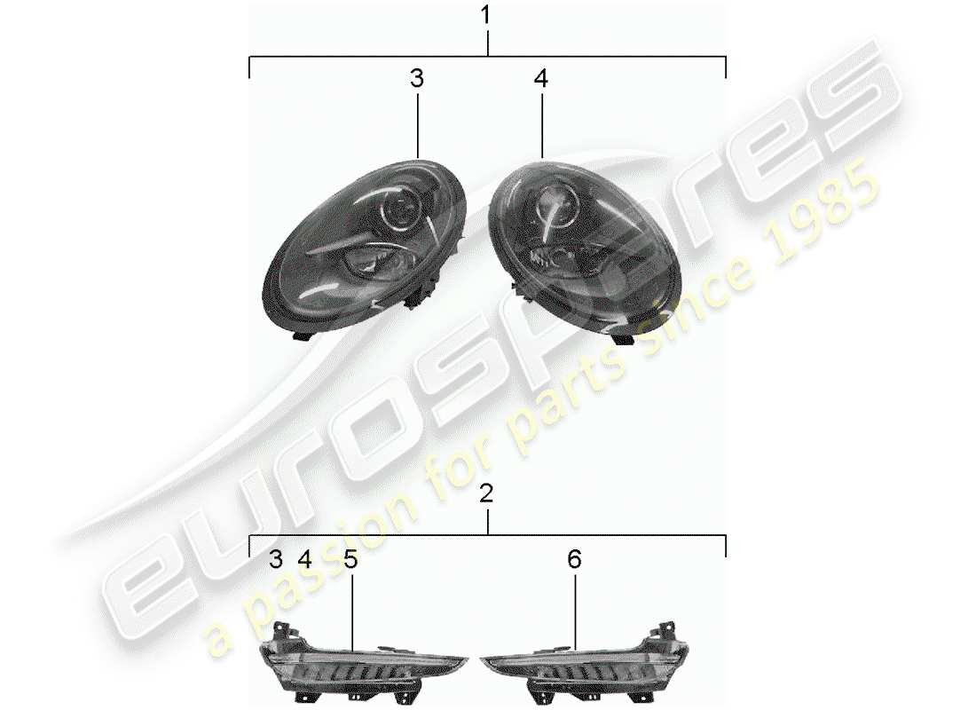 Porsche Tequipment 98X/99X (2013) headlamp Part Diagram