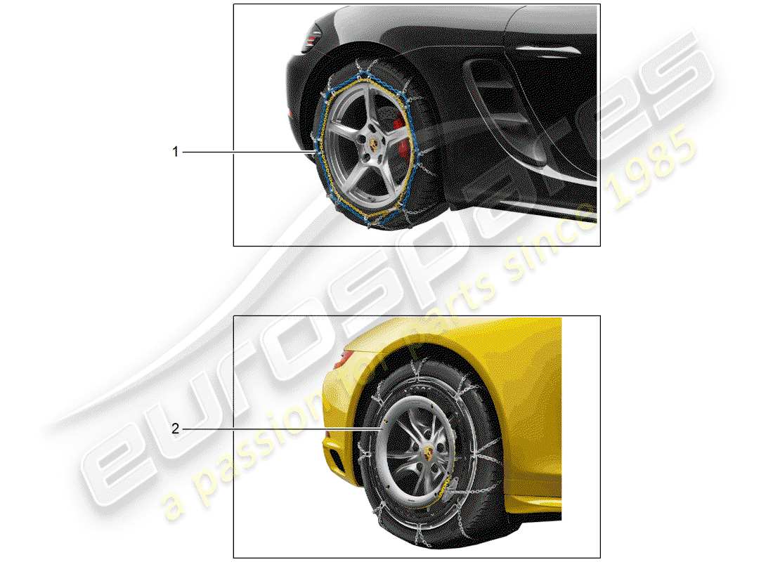 Porsche Tequipment 98X/99X (2015) SNOW CHAINS Part Diagram