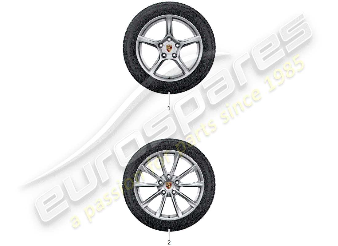 Porsche Tequipment 98X/99X (2015) 1 SET ALUMINIUM RIMS WITH Part Diagram