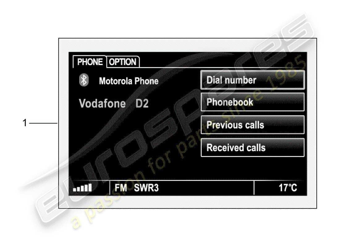 Porsche Tequipment 98X/99X (2015) RETROFIT KIT FOR HANDSFREE Part Diagram