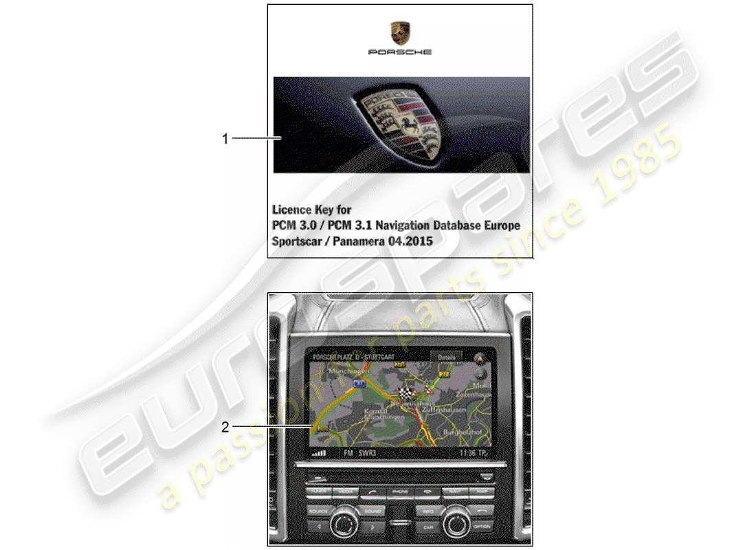 Porsche Tequipment 98X/99X (2016) NAVIGATION SYSTEM Part Diagram