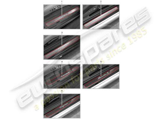 a part diagram from the Porsche Tequipment 98X/99X (2016) parts catalogue