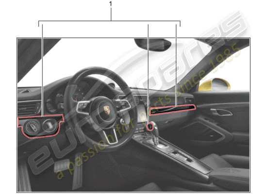 a part diagram from the Porsche Tequipment 98X/99X (2016) parts catalogue