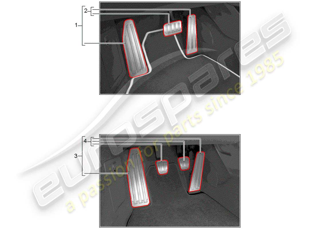 Porsche Tequipment 98X/99X (2017) PEDAL CAP Part Diagram