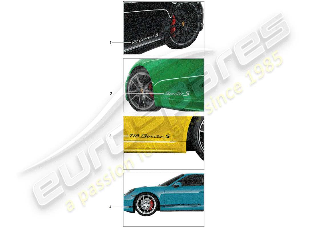 Porsche Tequipment 98X/99X (2017) TRIM FOIL Part Diagram