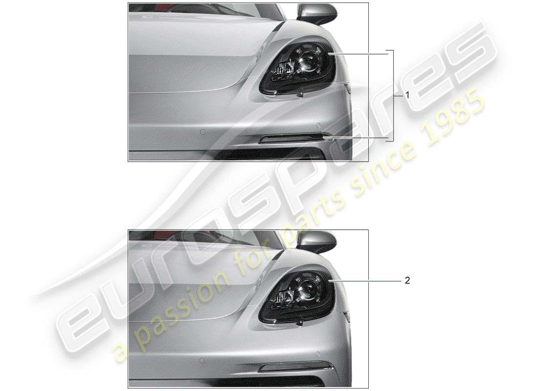 Porsche Tequipment 98X/99X (2017) headlamp Part Diagram