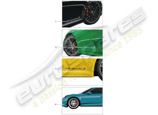 a part diagram from the Porsche Tequipment 98X/99X (2017) parts catalogue