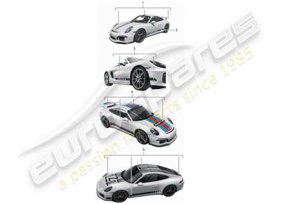 a part diagram from the Porsche Tequipment 98X/99X (2018) parts catalogue