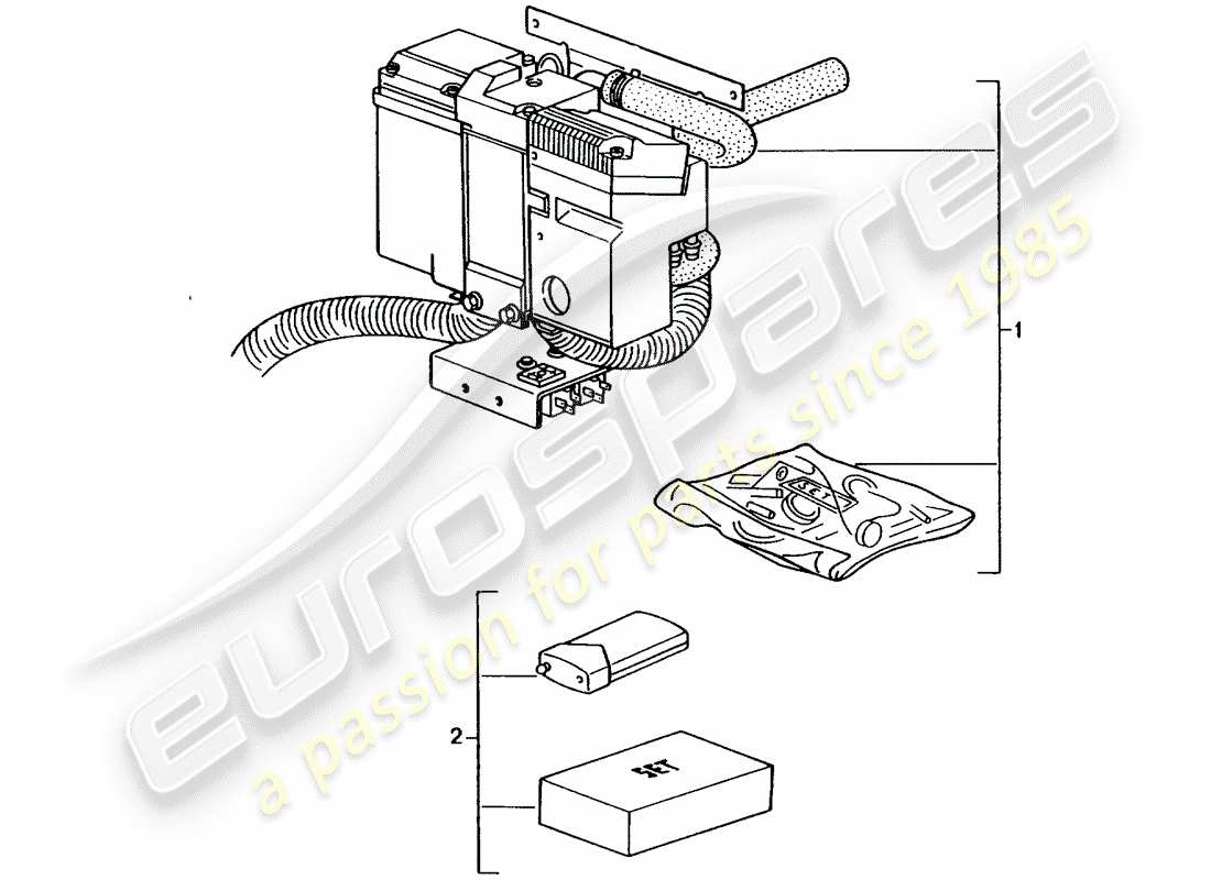 Porsche Tequipment catalogue (1985) optional heating Part Diagram