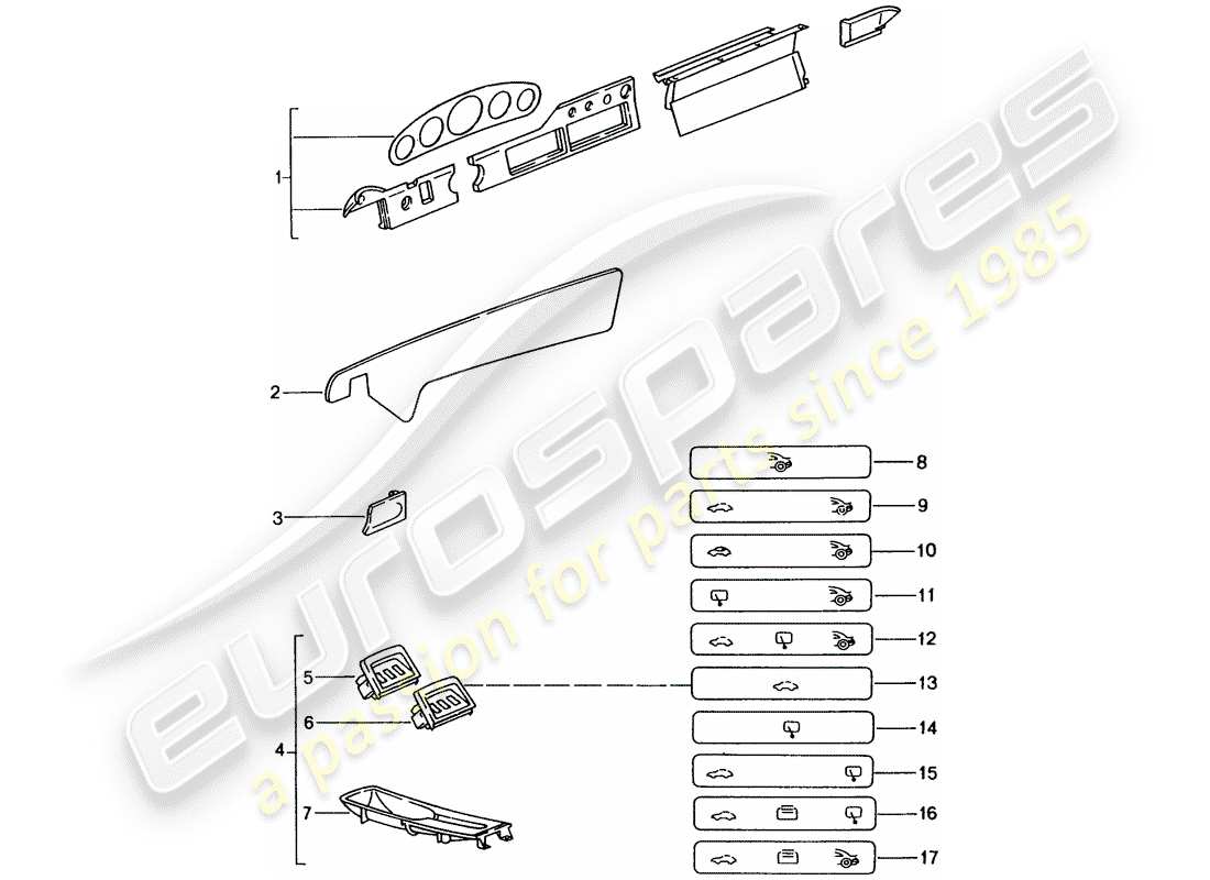 Porsche Tequipment catalogue (1985) PASSENGER COMPARTMENT Part Diagram