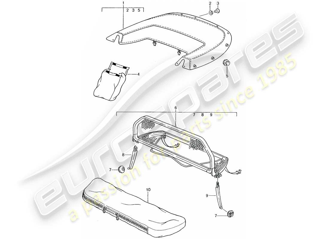 Porsche Tequipment catalogue (1985) BOOT COVER Part Diagram