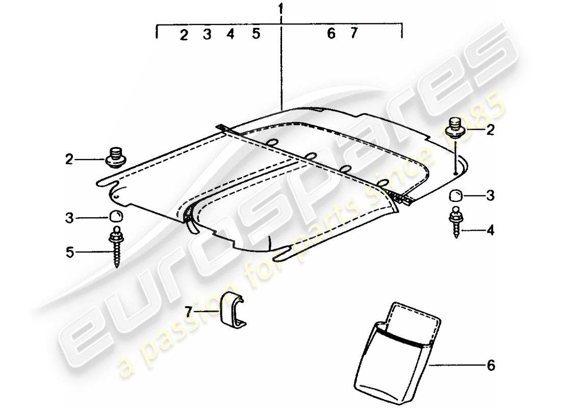 Porsche Tequipment catalogue (1985) TONNEAU COVER Part Diagram