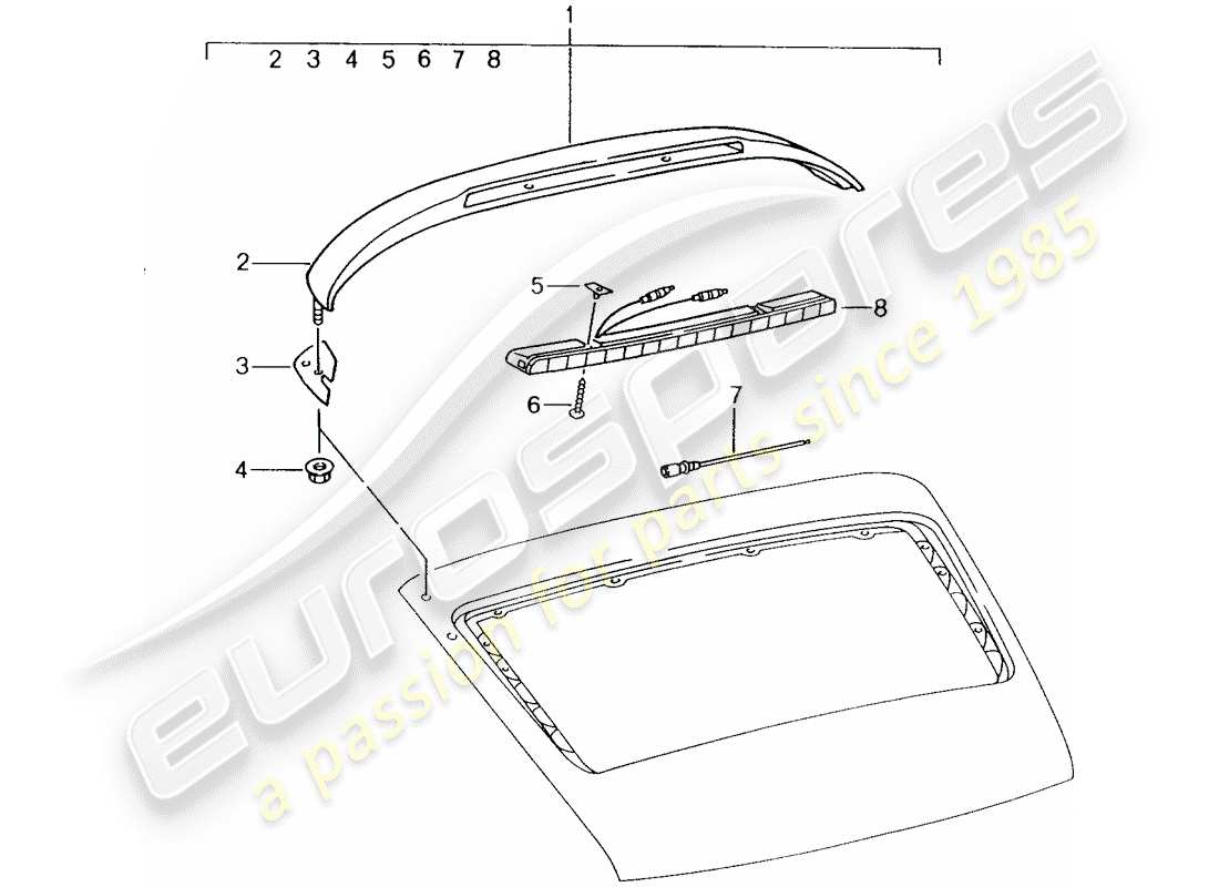 Porsche Tequipment catalogue (1985) ADDITIONAL BRAKE LIGHT Part Diagram