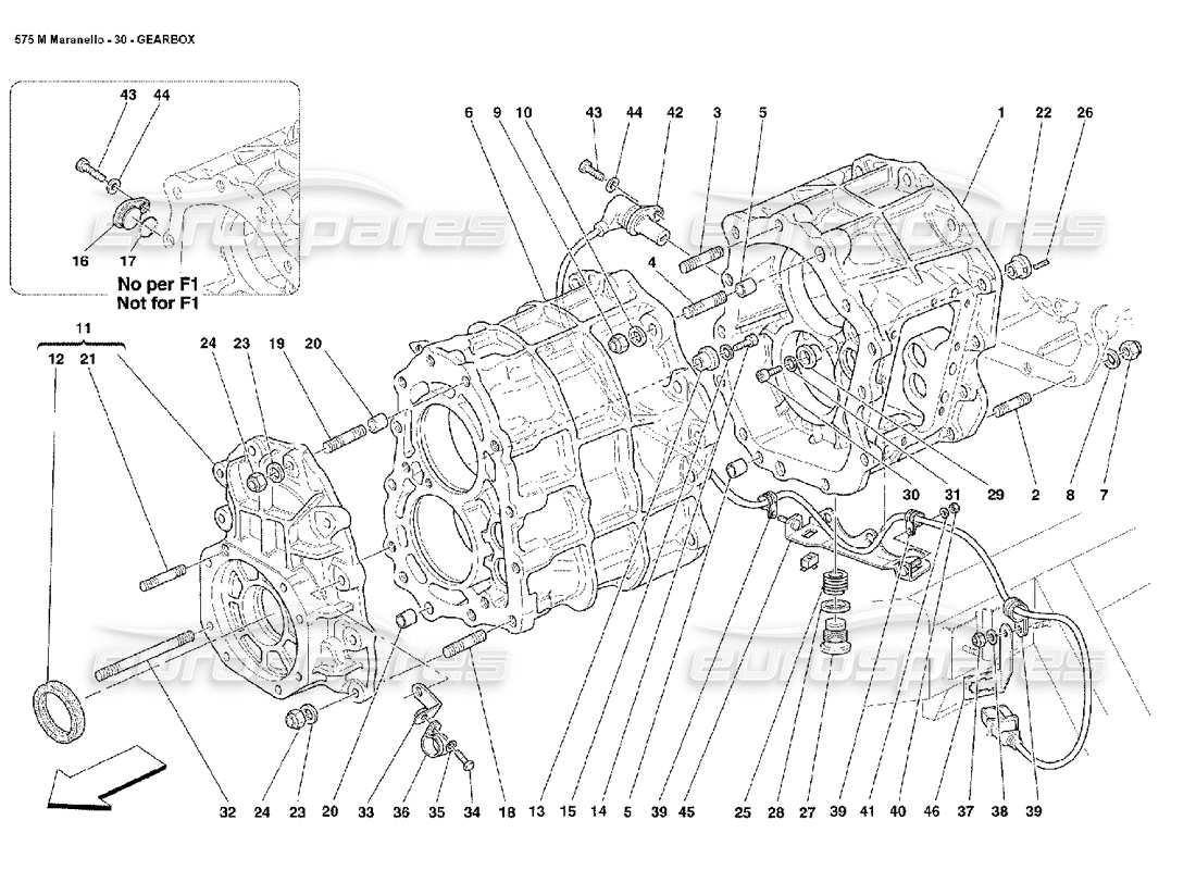 Ferrari 575M Maranello GEARBOX Parts Diagram