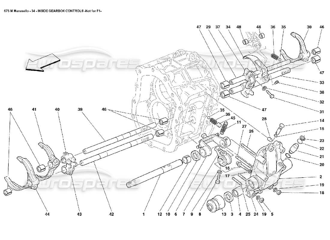 Ferrari 575M Maranello Inside Gearbox Controls Not for F1 Parts Diagram