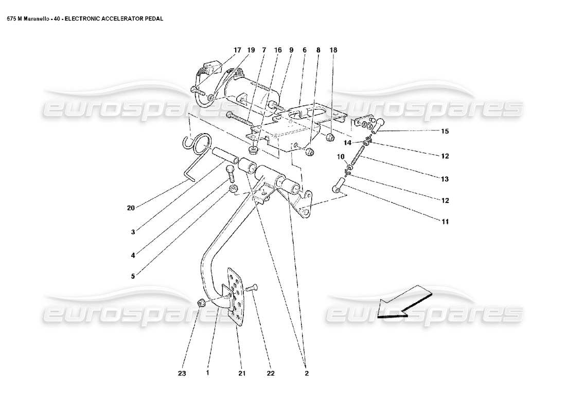 Ferrari 575M Maranello Electronic Accelerator Pedal Parts Diagram