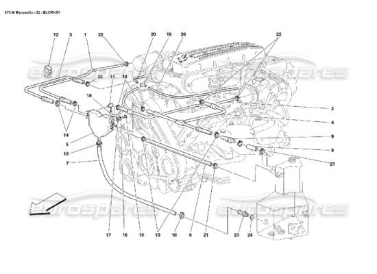 a part diagram from the Ferrari 575M Maranello parts catalogue