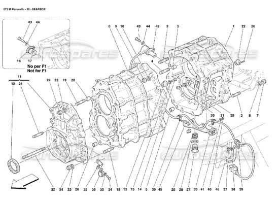 a part diagram from the Ferrari 575M Maranello parts catalogue