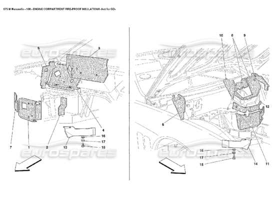 a part diagram from the Ferrari 575M Maranello parts catalogue