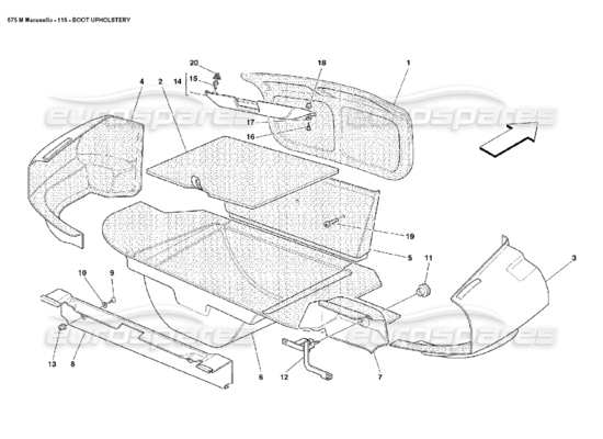 a part diagram from the Ferrari 575M Maranello parts catalogue