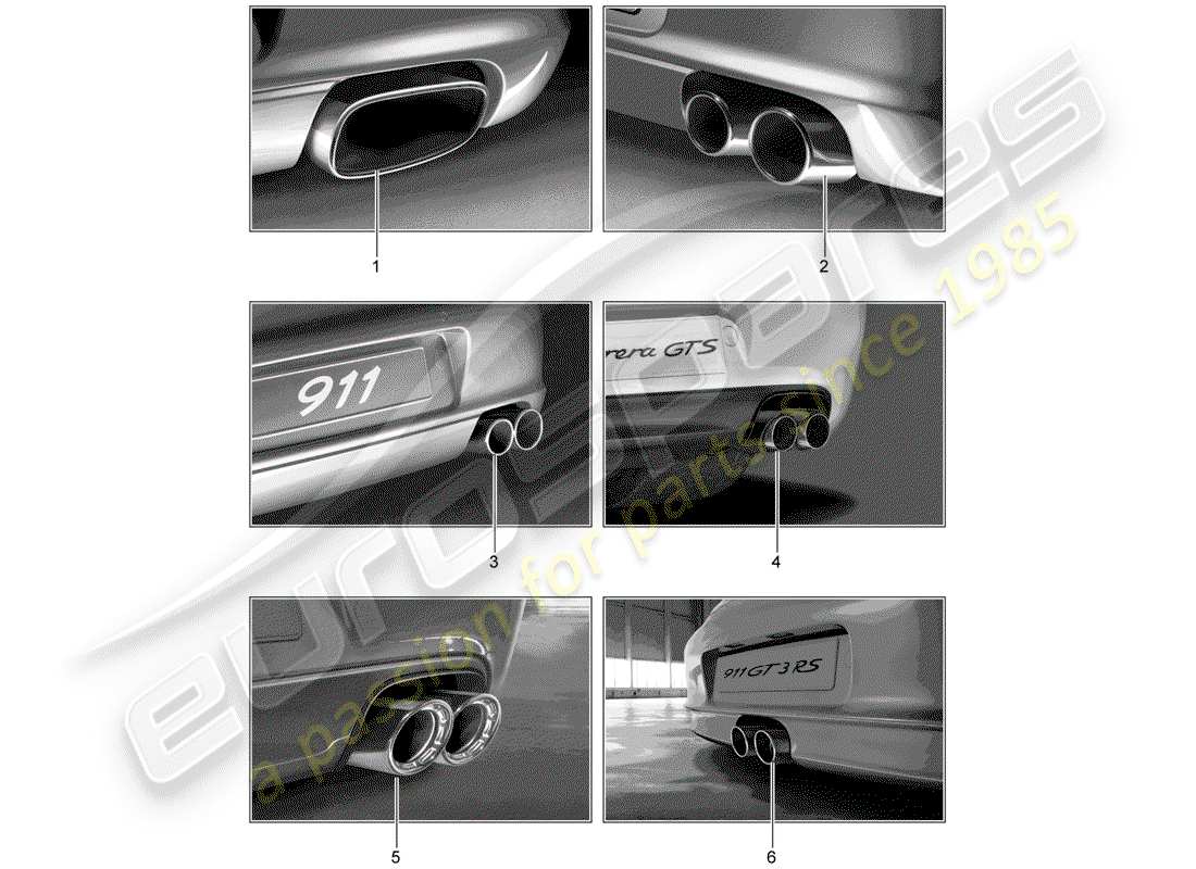 Porsche Tequipment catalogue (1988) sports tailpipe Part Diagram