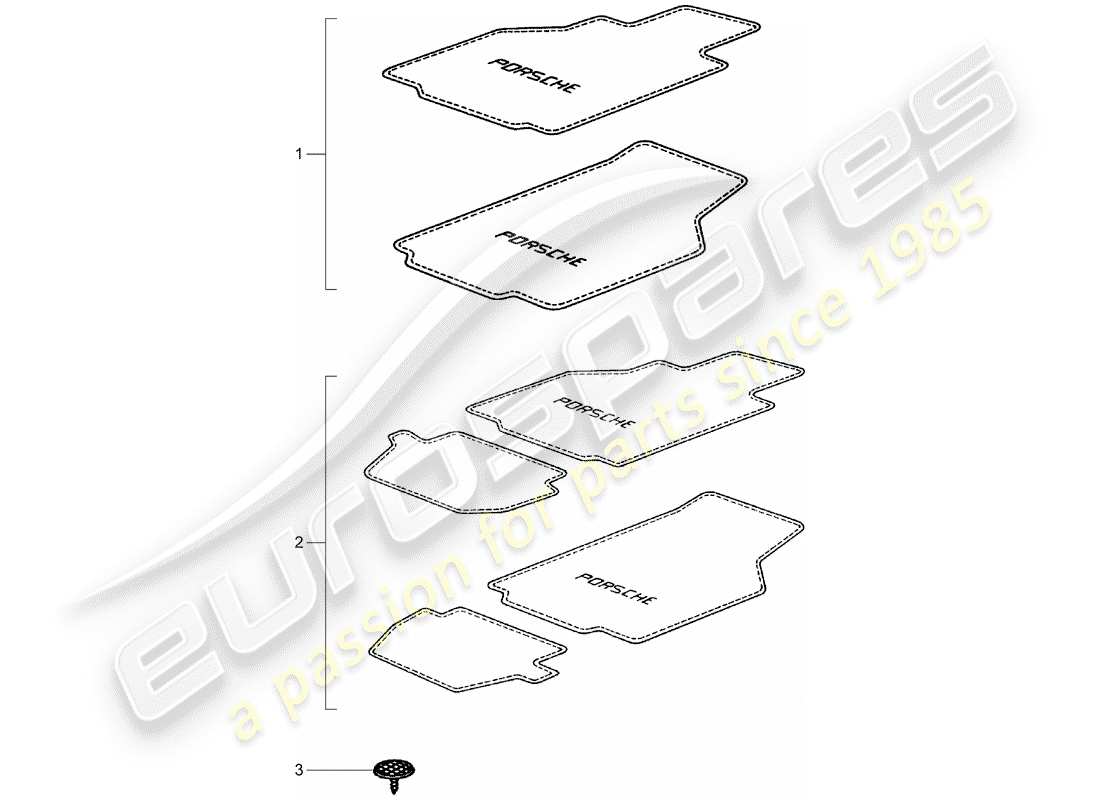 Porsche Tequipment catalogue (1988) FLOOR MATS Part Diagram