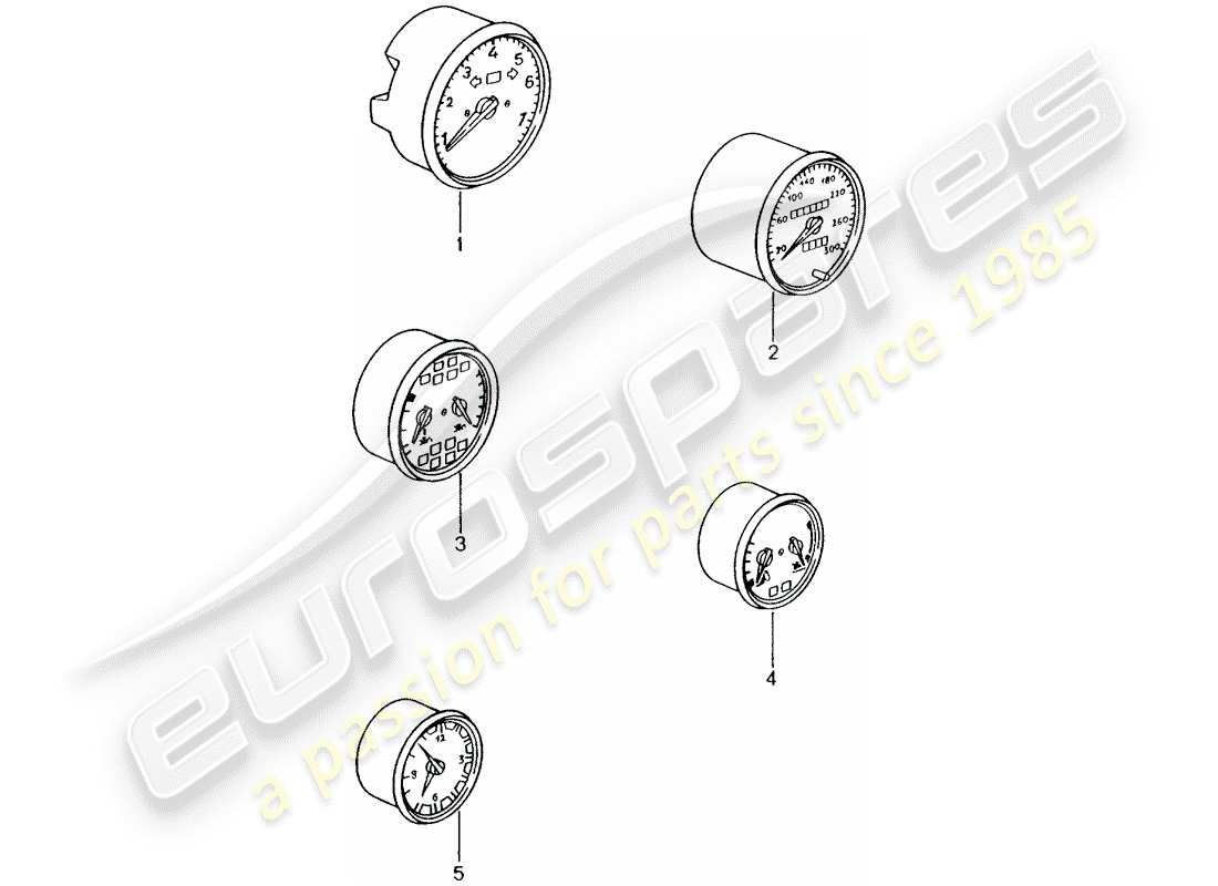 Porsche Tequipment catalogue (1988) Instruments Part Diagram