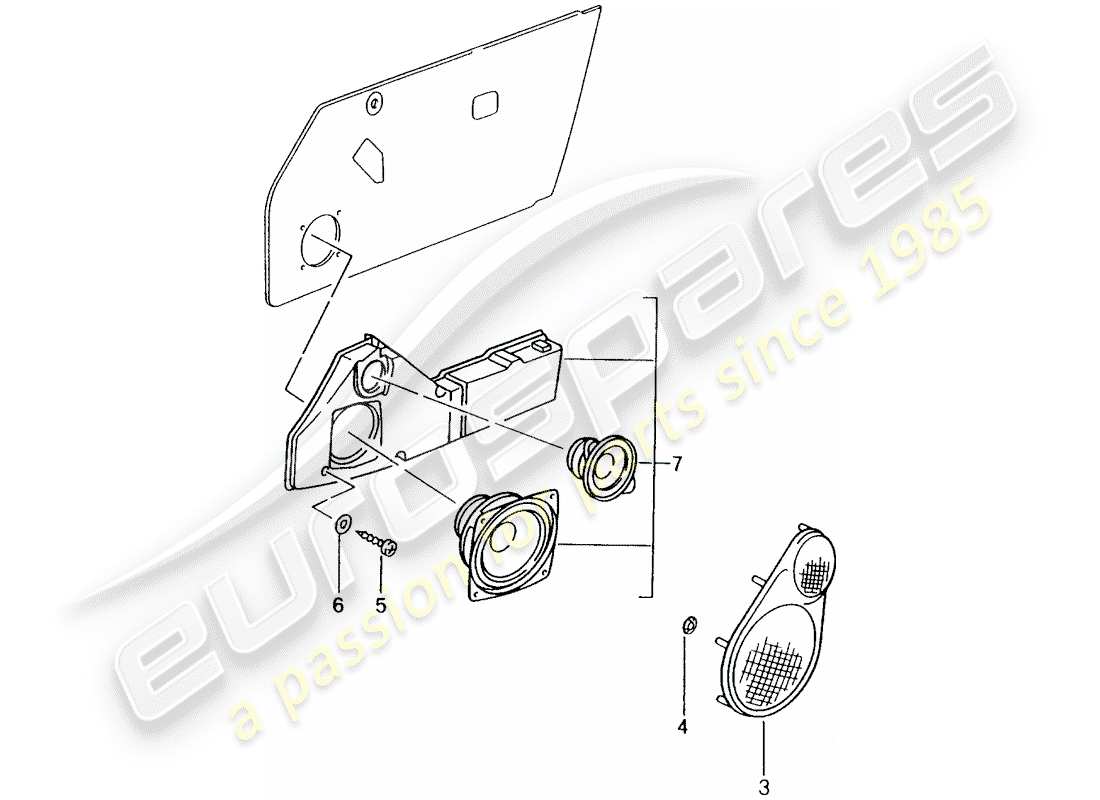 Porsche Tequipment catalogue (1988) Sound System Part Diagram