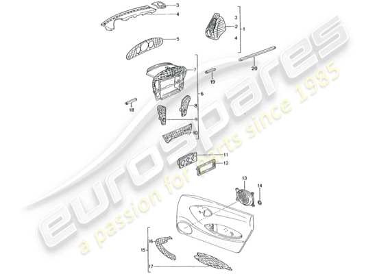 a part diagram from the Porsche Tequipment catalogue (1989) parts catalogue