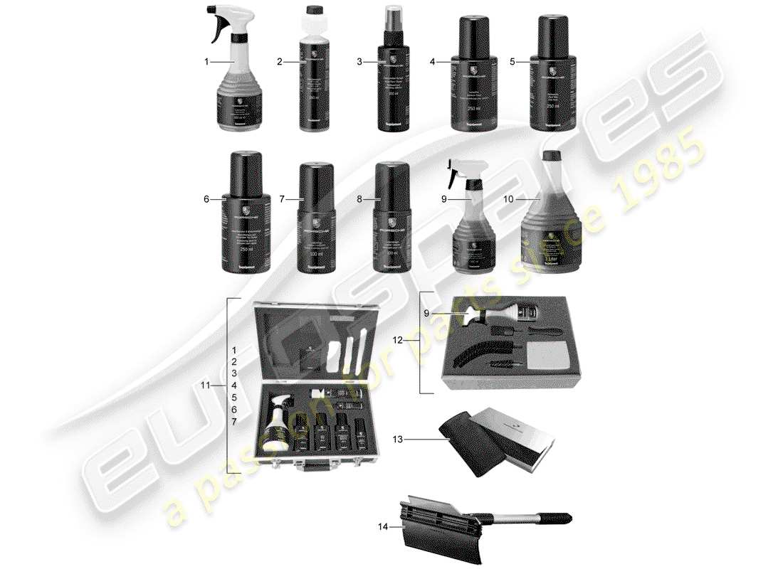 Porsche Tequipment catalogue (1990) CLEANING AGENT Part Diagram