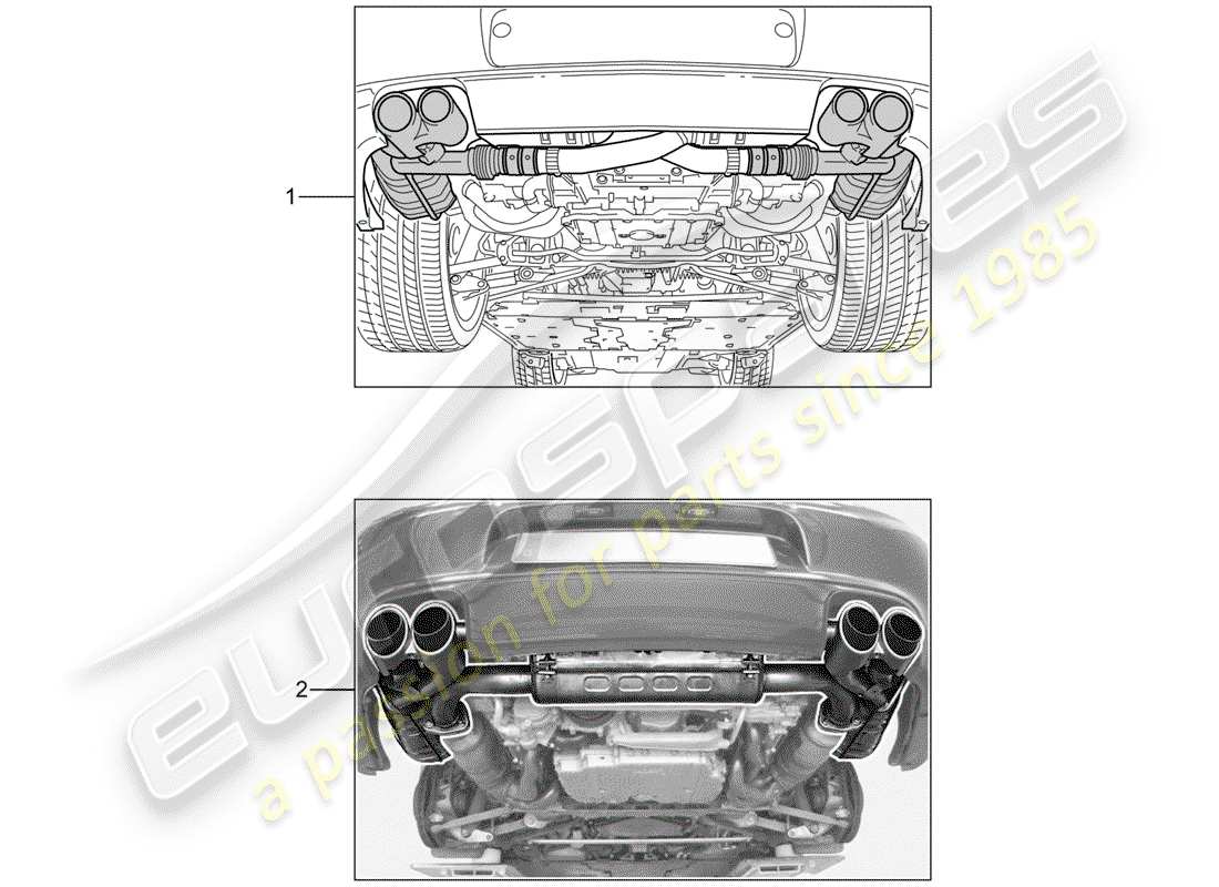 Porsche Tequipment catalogue (1990) Exhaust System Part Diagram