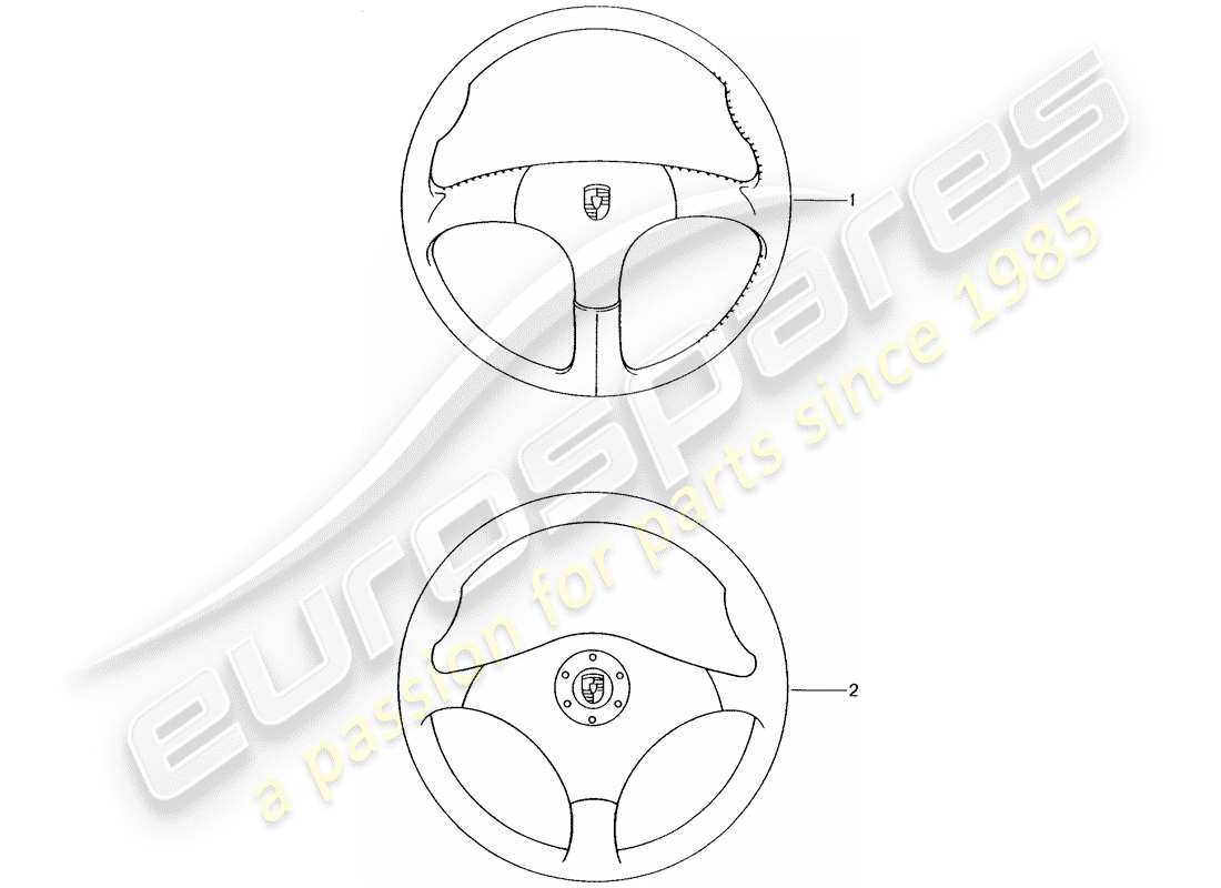 Porsche Tequipment catalogue (1990) SPORTS STEERING WHEEL Part Diagram