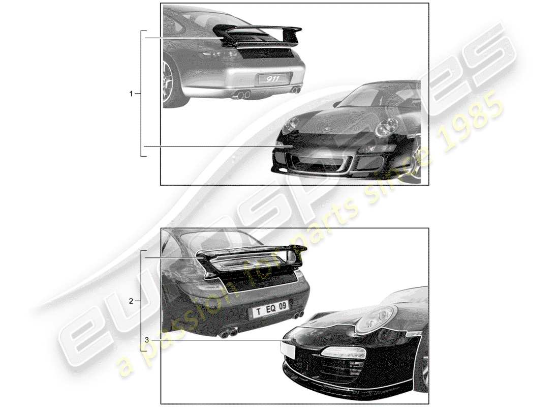 Porsche Tequipment catalogue (1990) aerokit Part Diagram