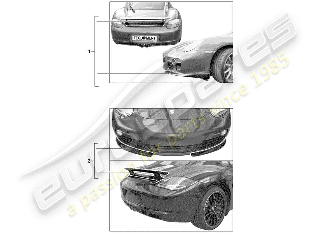 Porsche Tequipment catalogue (1990) aerokit Part Diagram