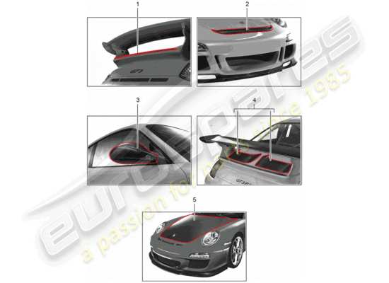 a part diagram from the Porsche Tequipment catalogue parts catalogue