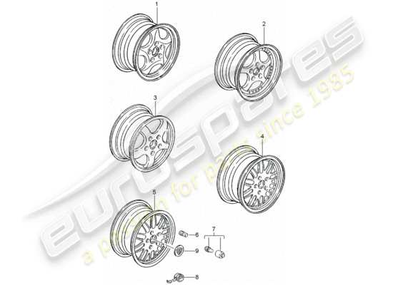 a part diagram from the Porsche Tequipment catalogue parts catalogue