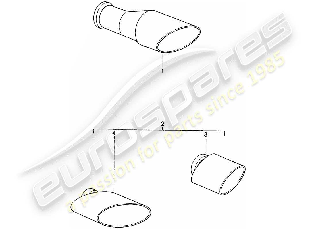 Porsche Tequipment catalogue (1993) TAILPIPE Part Diagram