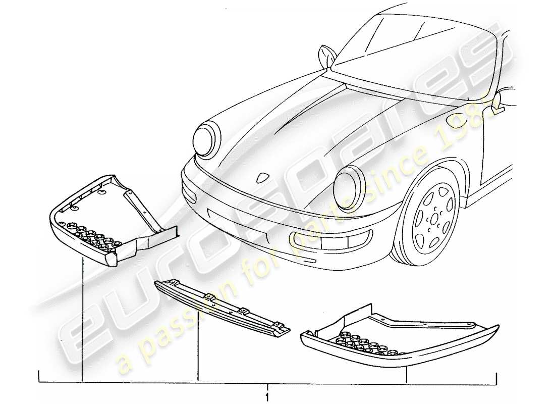 Porsche Tequipment catalogue (1993) FRONT SPOILER Part Diagram