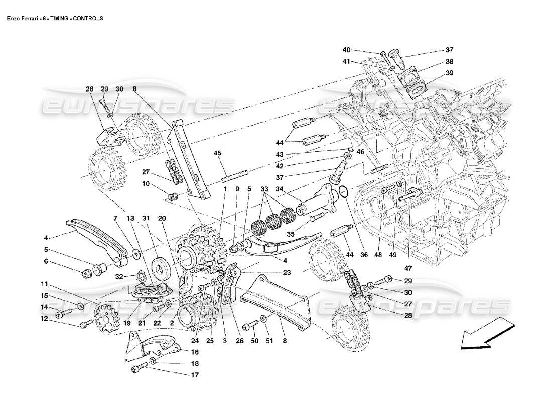 Ferrari Enzo timing controls Parts Diagram