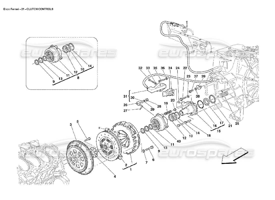 Ferrari Enzo ClutCH Controls Parts Diagram