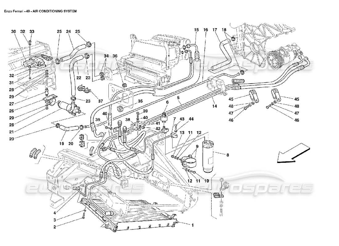 Ferrari Enzo air conditioning system Parts Diagram