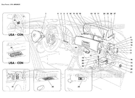 a part diagram from the Ferrari Enzo parts catalogue