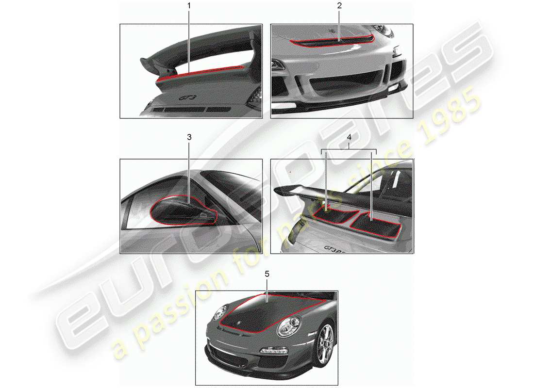 Porsche Tequipment catalogue (1996) motor sports Part Diagram