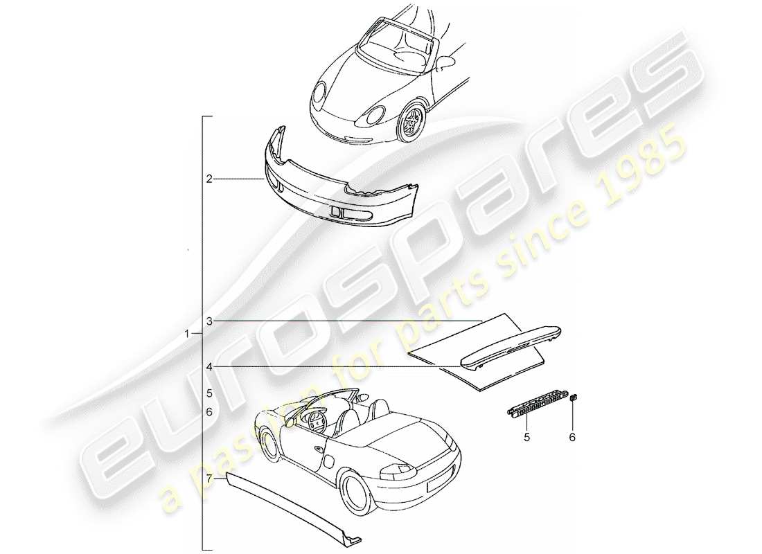 Porsche Tequipment catalogue (2002) aerokit Part Diagram