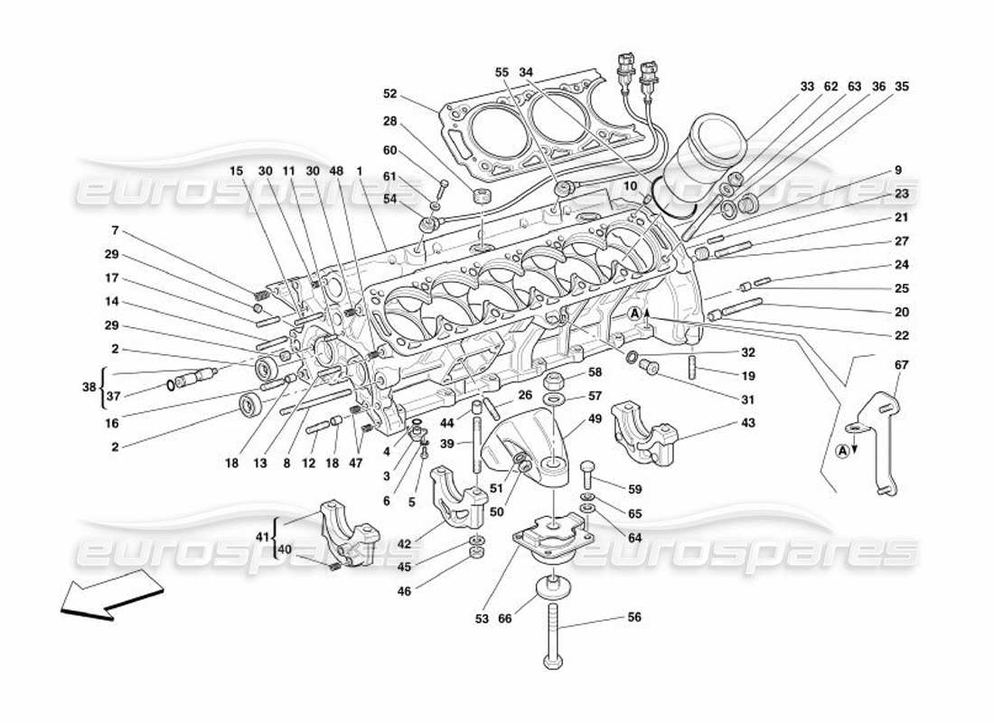 Ferrari 575 Superamerica crankcase Parts Diagram