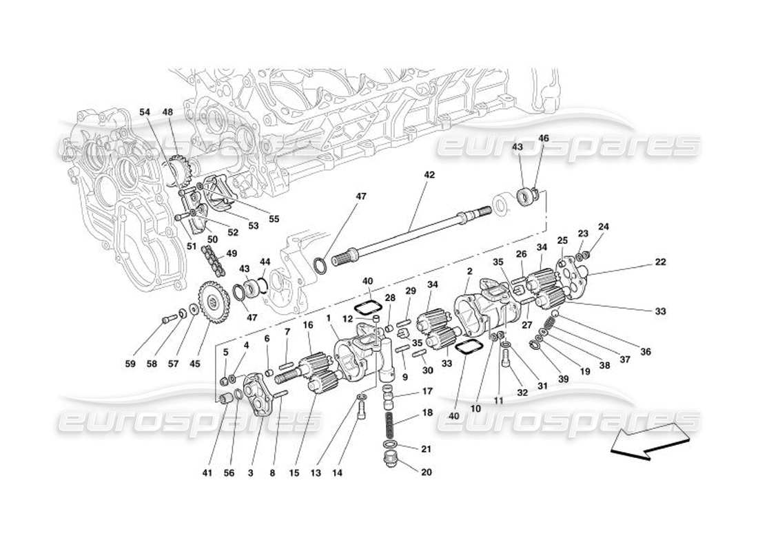 Ferrari 575 Superamerica Lubrication - Oil Pumps Parts Diagram