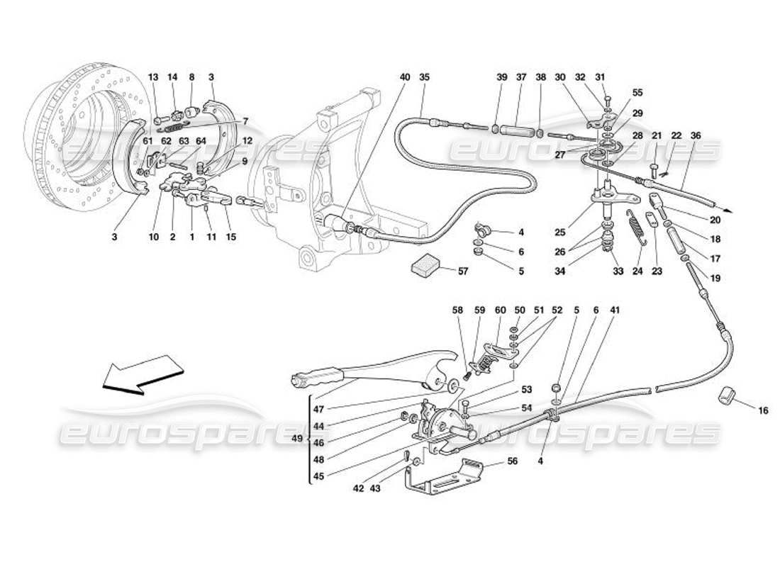Ferrari 575 Superamerica Hand-Brake Control Parts Diagram