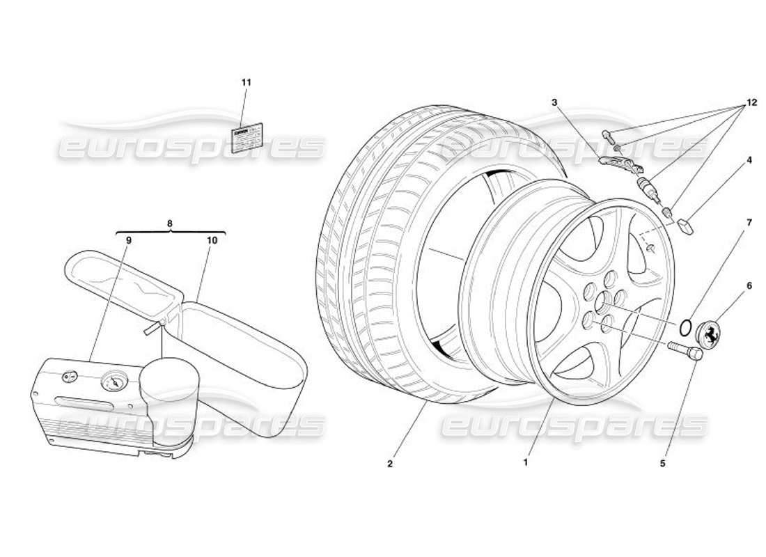 Ferrari 575 Superamerica Wheels Parts Diagram