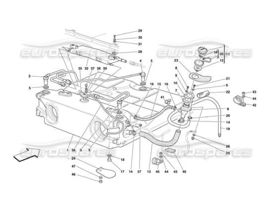 a part diagram from the Ferrari 575 parts catalogue