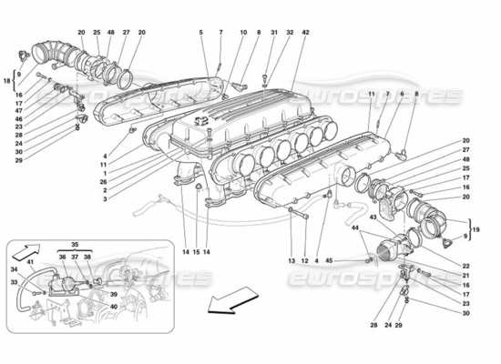 a part diagram from the Ferrari 575 Superamerica parts catalogue